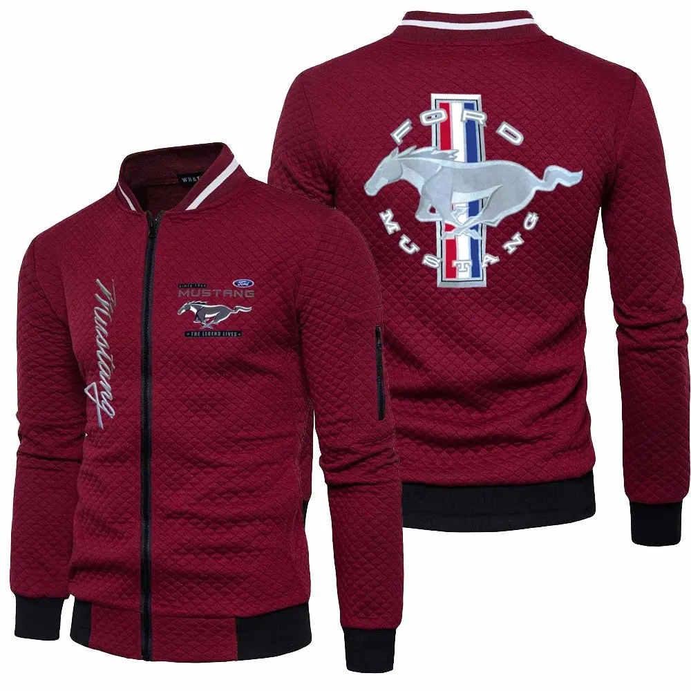 

2023 New Mens Ford Mustang Jacket Spring Autumn Long Sleeve Fashion Sportswear Casual Zipper Hoody Male Sweatshirts Sport jacket