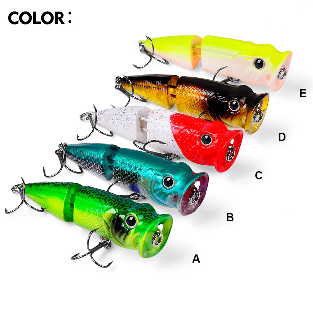 Про BEROS Поверхностный Crankbait Воблеры 8см 11г Рыболовные приманки Minnow Многосекционные действующие наживки горячей модели Crankbaits Bait Popper on.