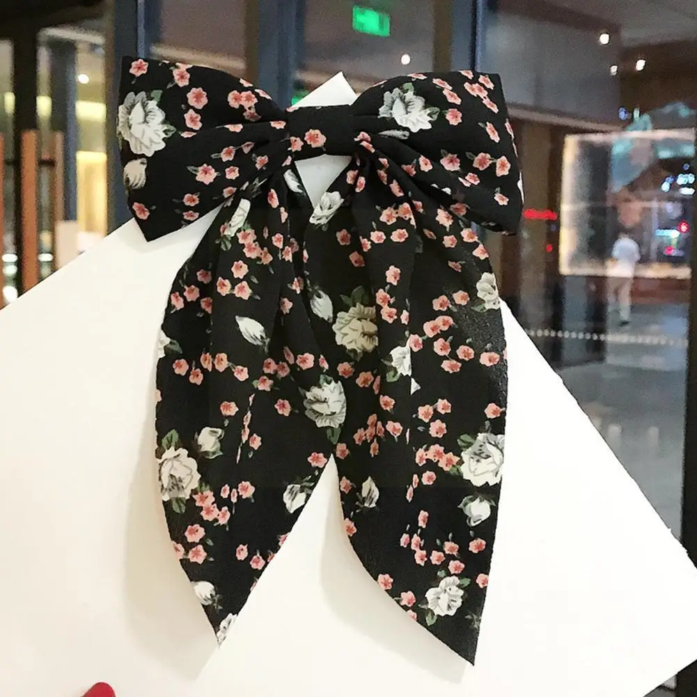 

1 Pcs New Woman Sweet Floral Big Bow Hairpin Girl Back Clip Duckbill Dress Gift Fashion Hairpin Accessories Ponyta N0l6