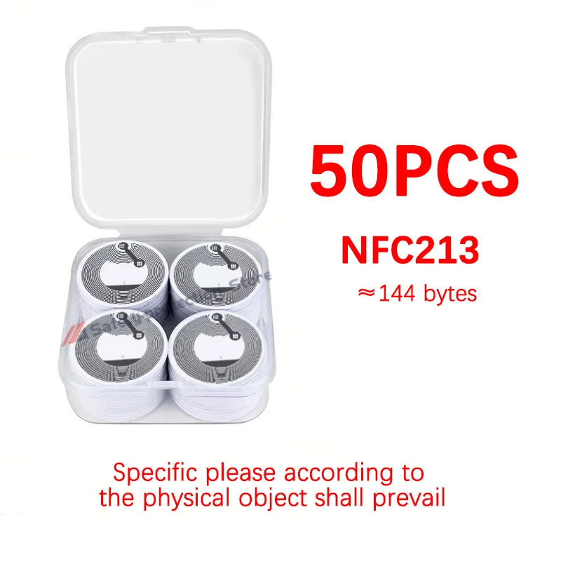 

50 шт】 наклейки NFC, теги NFC, используемый телефон, iso 144443 a, 13,56 МГц, ntag213 114 байт