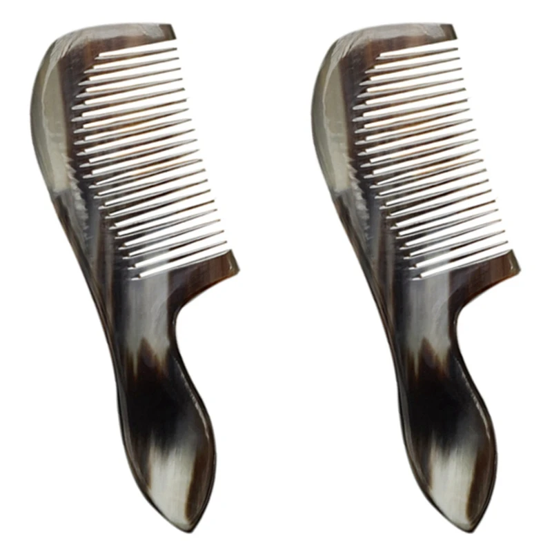 

Гребень из рога с ручкой из натурального зерна, 2 шт.