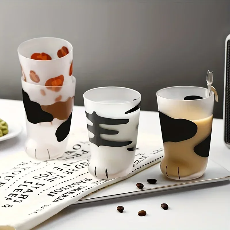 10 Унций Кошачья Лапа Стеклянная Бутылка Для Воды Коврик Отделка Летняя Посуда