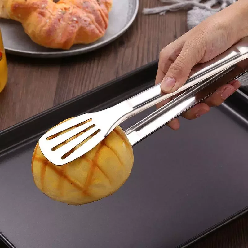 

Stainless Steel Food Tongs Non-Stick Serving Tong Anti Heat Barbecue Bread Clip Pastry Salad Desserts Tong Kitchen Tools Acces