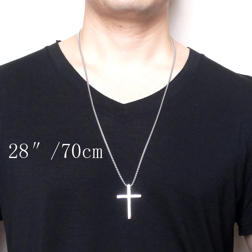 Cross Pendant High Polished Stainless Steel Necklace for Men Fashion Jewelry Factory Price Dropshipping |