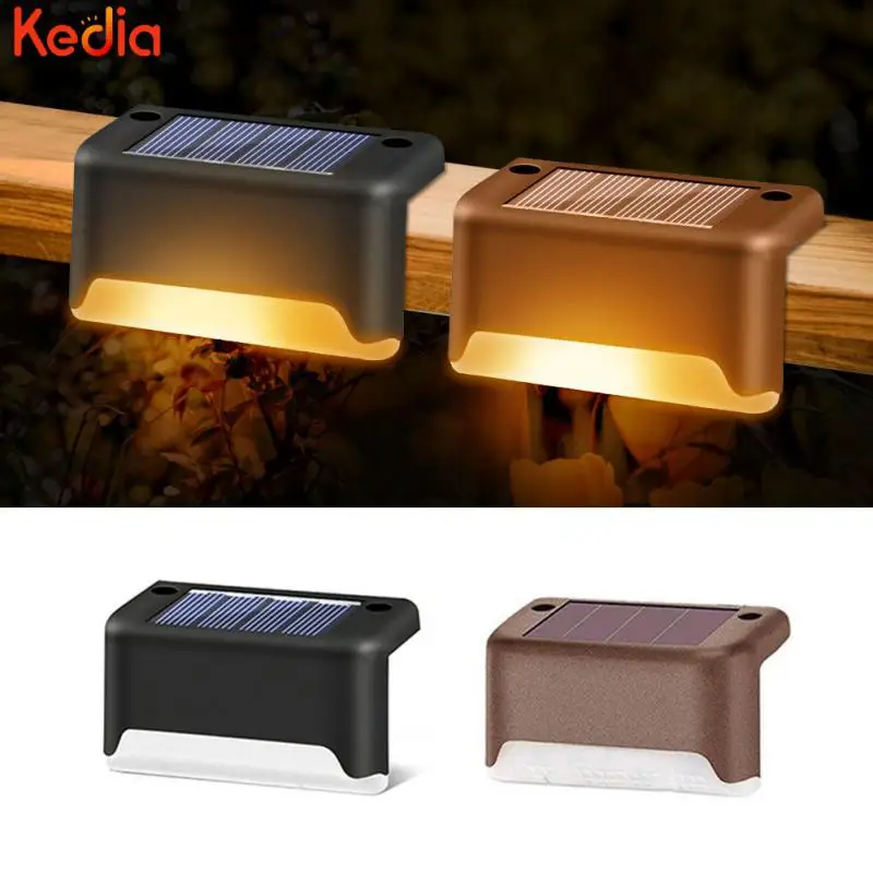 

Solar Solar Step Light Two Colors Step Lamp For Railing Stairs Step Fence Yard Patio And Pathway Stair Light Ip65 Waterproof Led