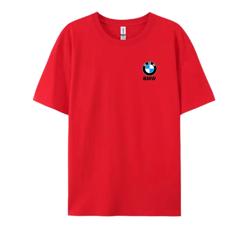Новинка 2024 мужская и женская быстросохнущая спортивная футболка BMW однотонная