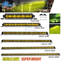 LIGHT 6D Slim Led Light Bar 12V 7"13" 20" 26" 32"Inch Spot Flood Combo For SUV 4X4 Off Road Lada Niva Yellow LED Work Light Lamp