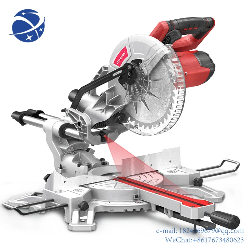 LUXTER 10 inch  Miter saw  Compound Sliding   Single Bevel With Laser Mitre Saw  For Woodworking Tool And Aluminium Cutting