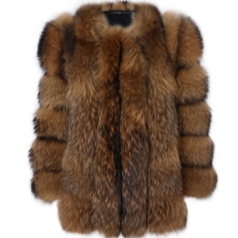 Faux Fur Coat Women's New Autumn Winter fox Fur Mid-length Faux Fur Coat