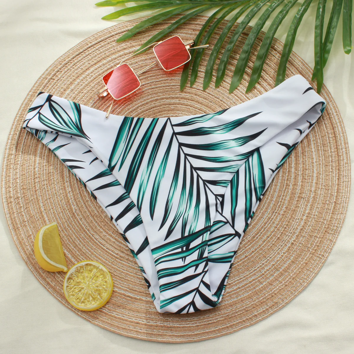 

Sexy Bikini Women Thong Leaves Print Swimsuit Bathing Suit Swimwear Biquini Bathing Brazilian Swimwear Biquini Traje De Bano