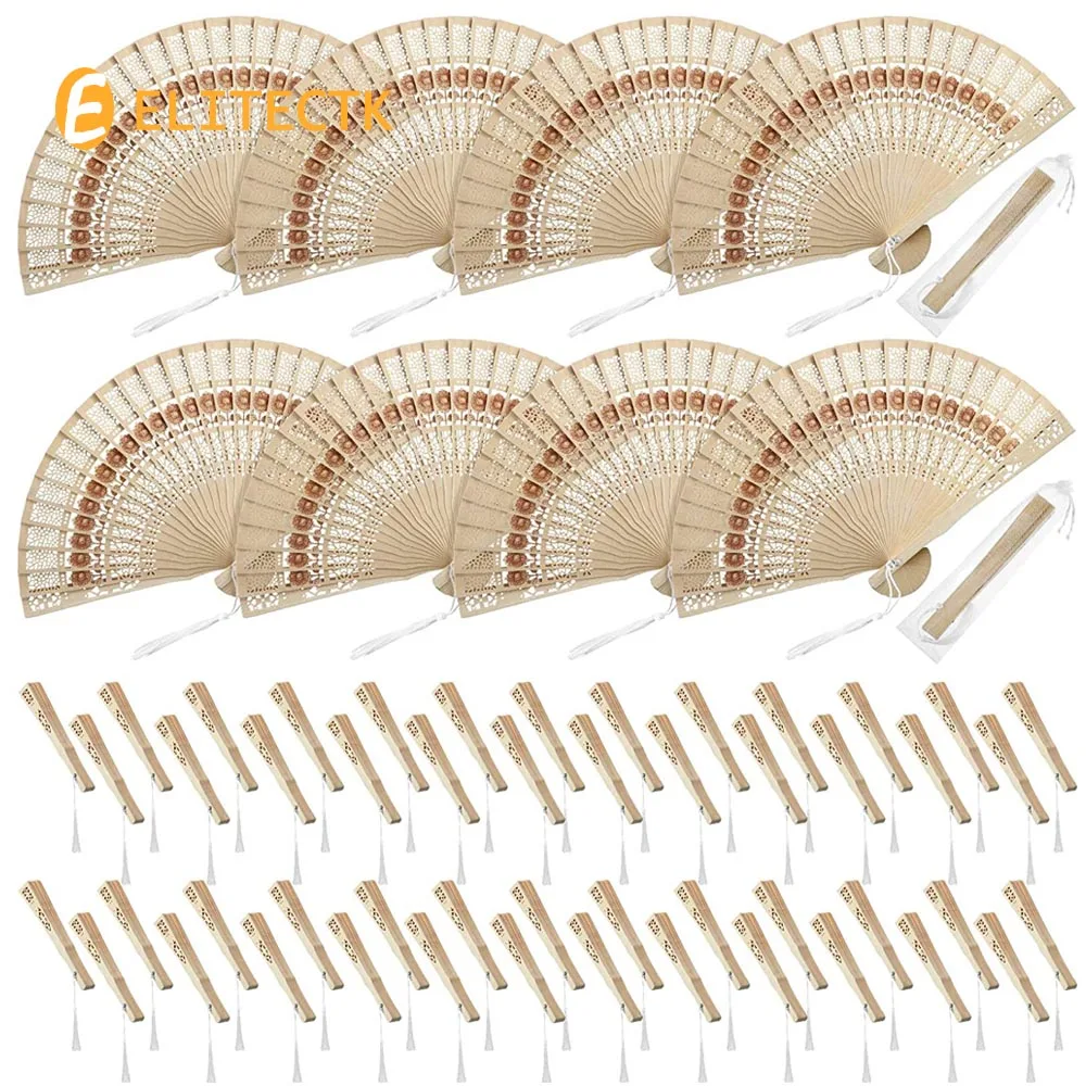 12/24/48 шт. деревянные ручные вентиляторы