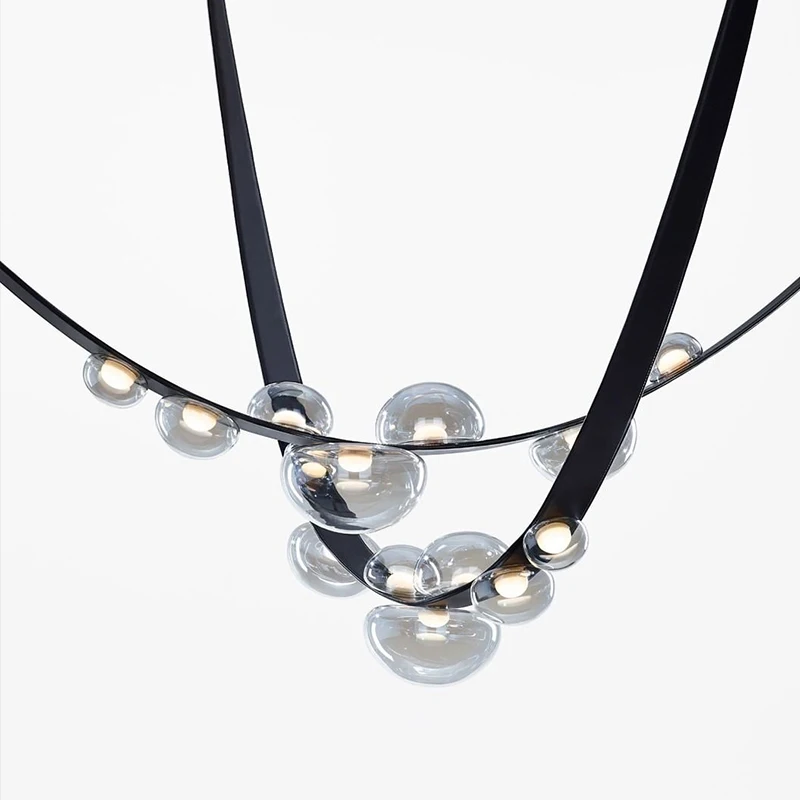 

Moonriver Lighting Creative Leather Chandelier Modern Home Decoration Hanging Lamp Parlor Dining Room Pendant Light for Lusters