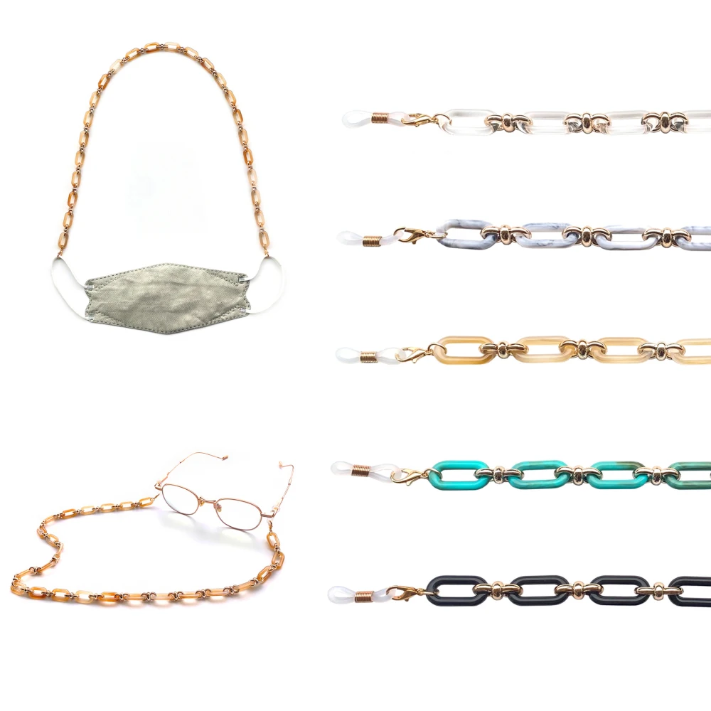 

Acrylic Sunglasses Chain Mask Lanyard Women Anti Slip Reading Eyewears Clip Mask Holder Neck Chains Holder