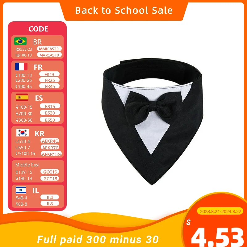 

With Bow Tie Soft Gift Collar Fashion Dress Up For Wedding Puppy Formal Tuxedo Birthday Costumes Pet Supplies Dog Bandana Scarf