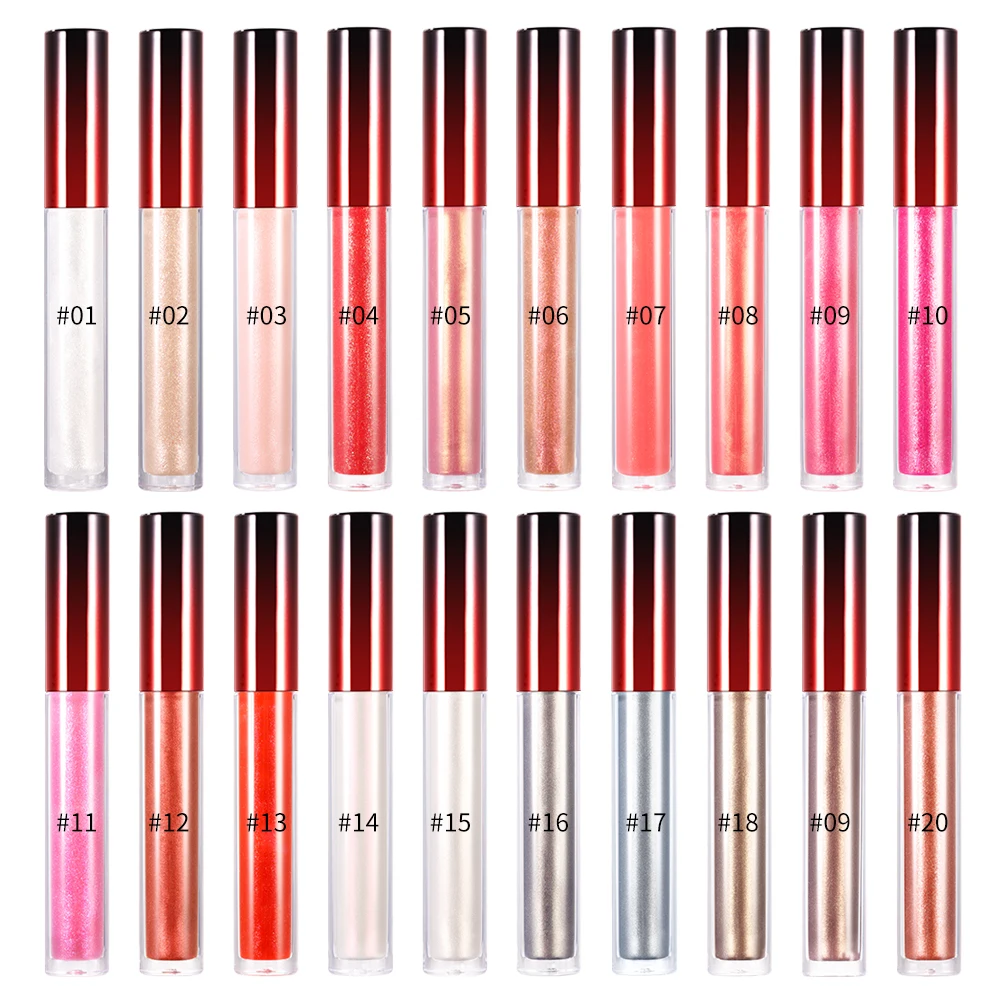 

Pearl Shine Moisturizing Natural Lip Glaze Gloss 20 Colors Pigment Moisturizer Private Label Lipgloss Custom Bulk Makeup