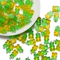 20pcs 21x12mm colorful gummy bear pendant charms for necklace bracelet diy making earrings jewelry findings bears girl gift