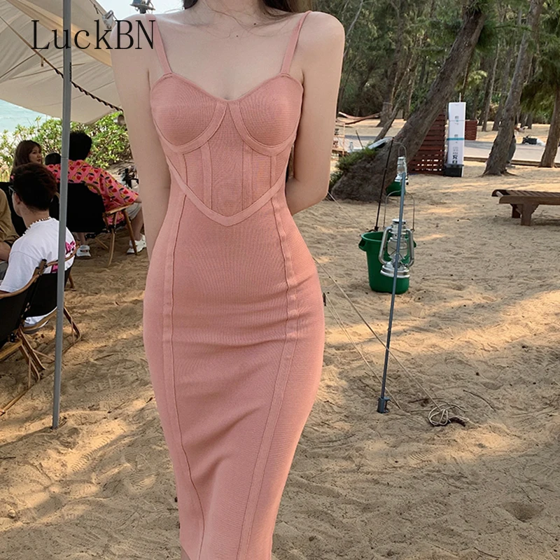 

Женское трикотажное платье с открытыми плечами, зеленое облегающее пляжное платье-корсет с открытыми плечами в винтажном стиле, весна-лето ...