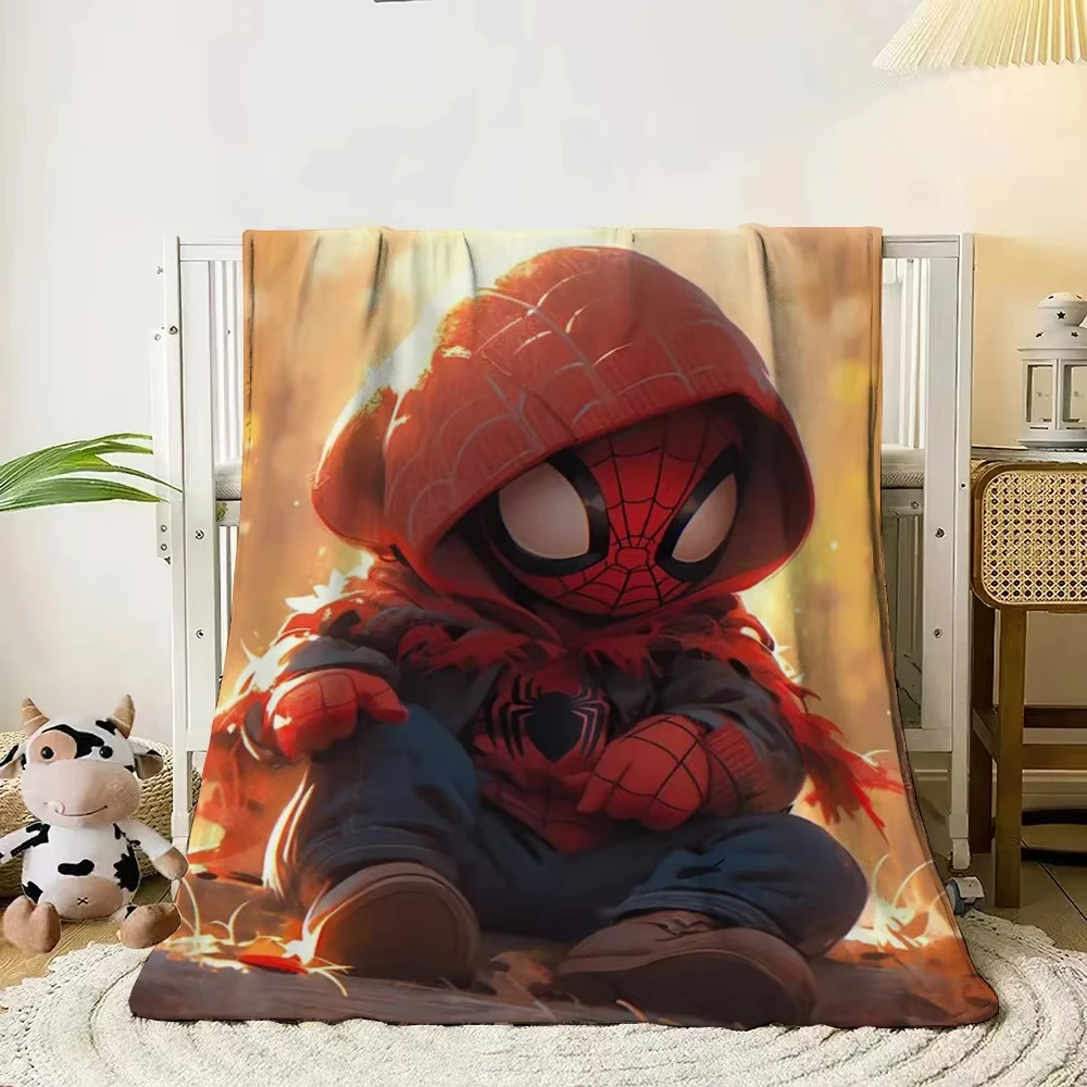 Тонкое фланелевое одеяло с мультяшным принтом Человек-паук. Мягкое теплое