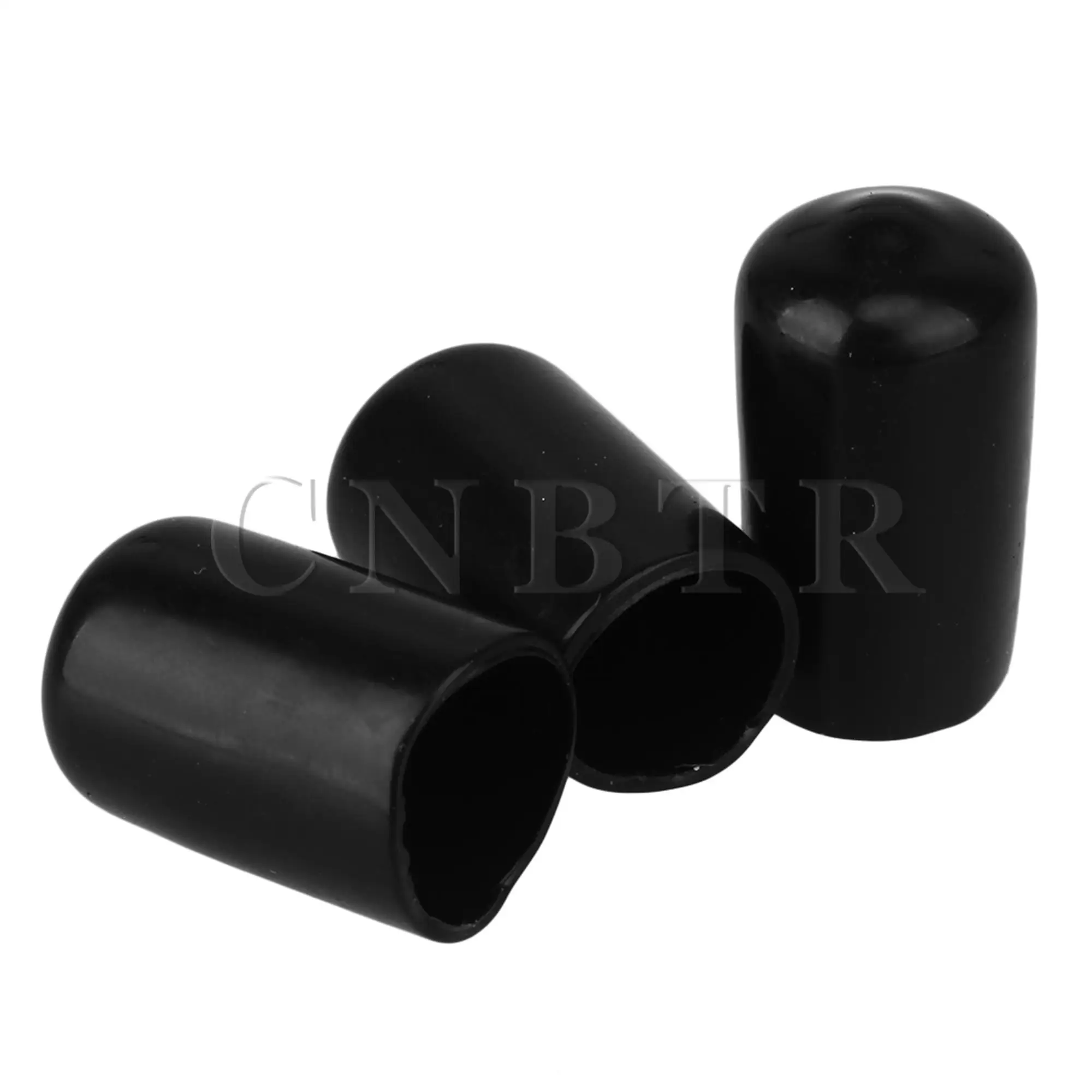 

BQLZR 40x Soft PVC Round Caps Screw Thread Protector Black Insulating Sleeve 12mm