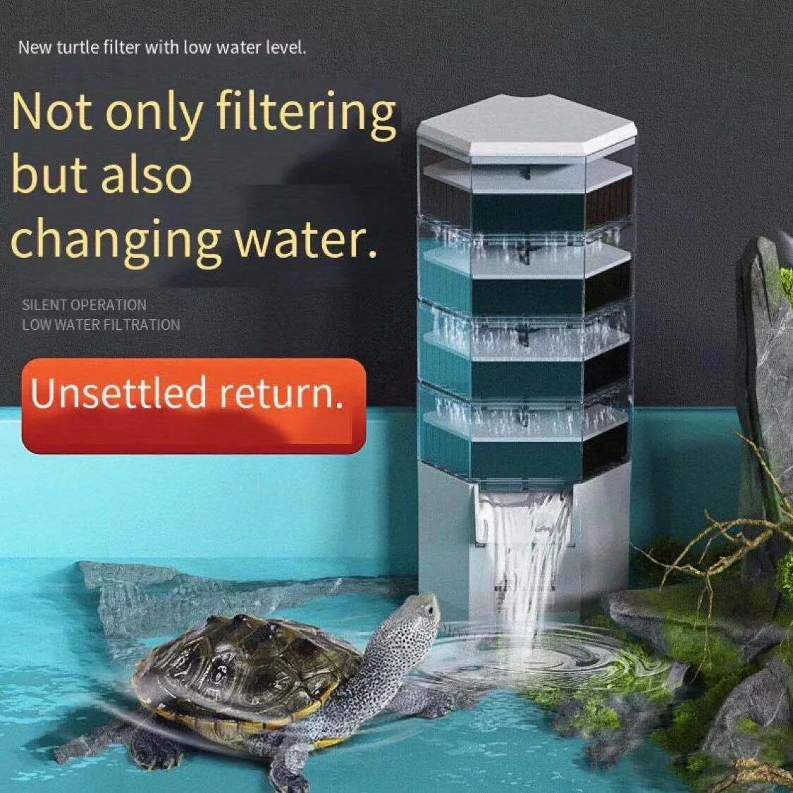 

Turtle tank filter fecal suction pump low suction pump waterfall circulating pump low water level filtration aquarium accessorie
