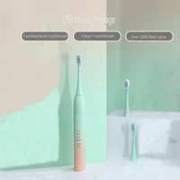 adult electric ultrasonic toothbrush 4 modes intelligent whitening work quietly usb charging multi brush head