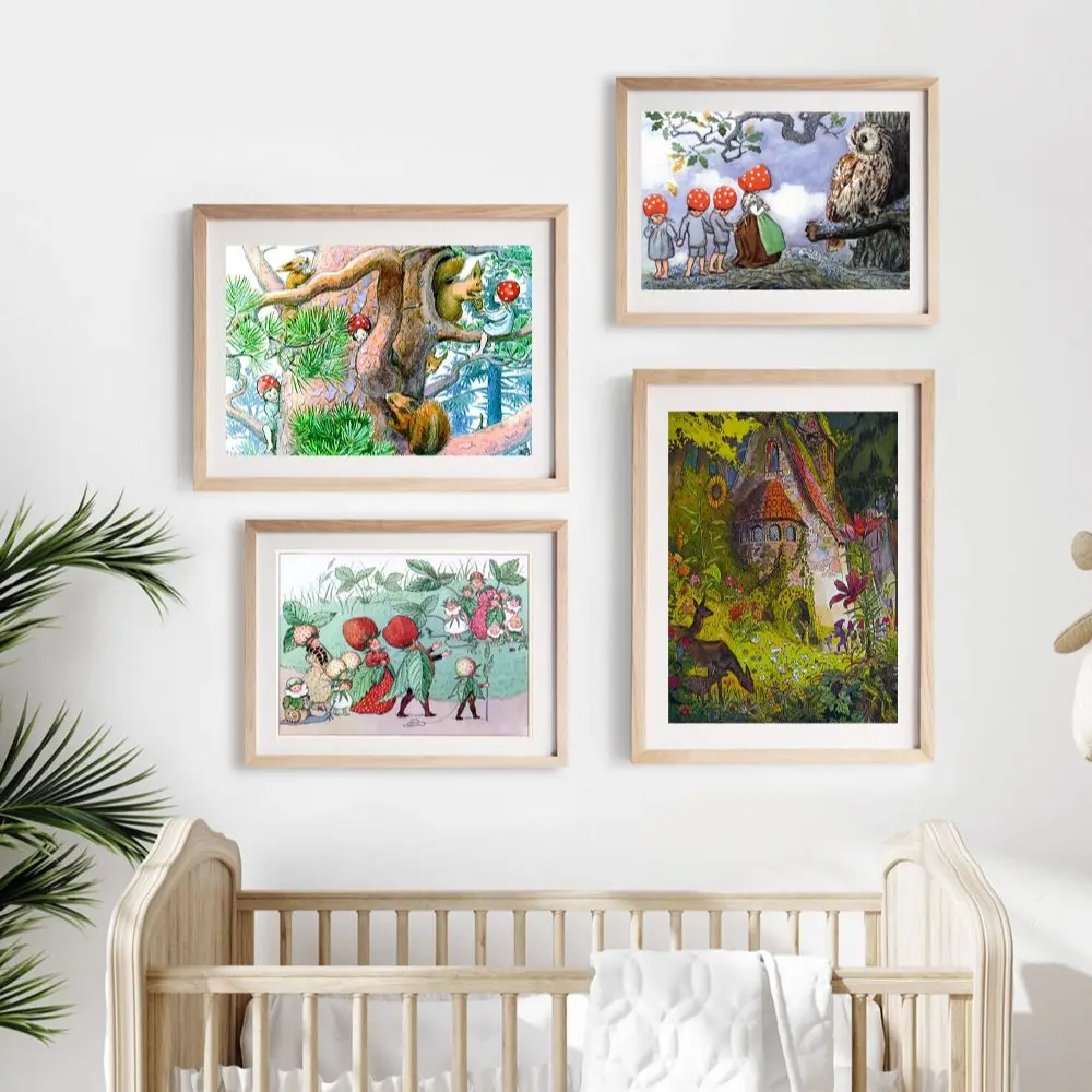 Сказочная живопись Эльза Бесков винтажный постер на холсте с изображением Феи