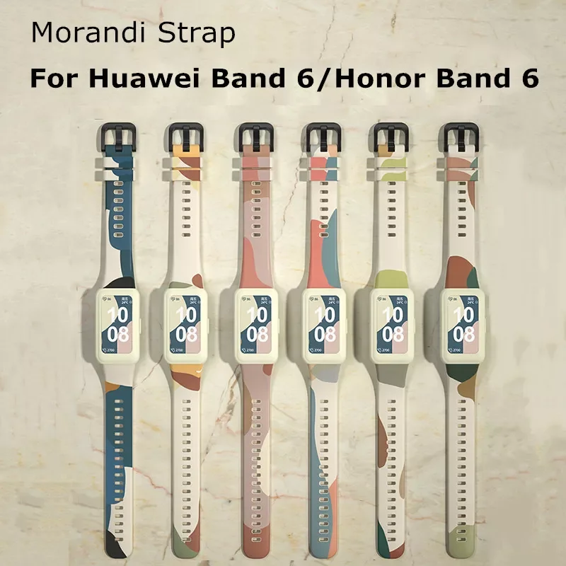 

For Huawei Band 6 Strap SmartWatch Bracelet Colorful Silicone Replacement Wrist Strap for honor band 6 huawei band6 Watchband