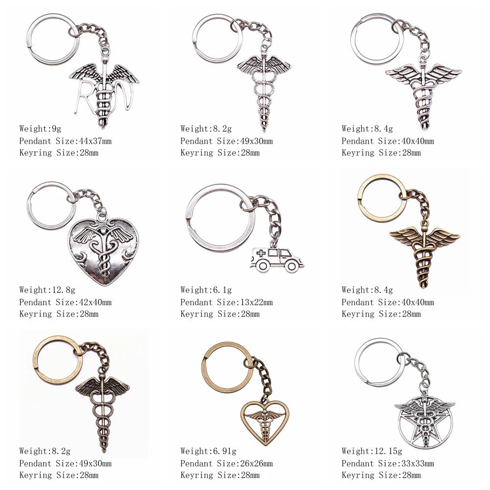 Шприц для медсестер врачей стетоскоп эмблема лёгкий брелок ключей ювелирное