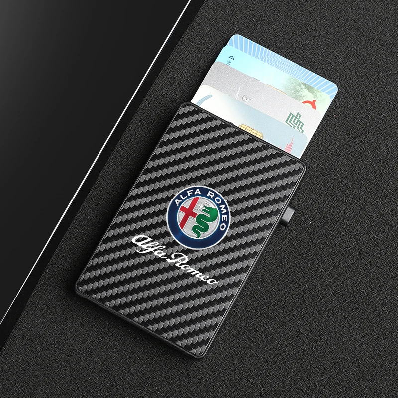 

RFID Противоугонный кошелек из углеродного волокна для Alfa Romeo Giulia Stelvio 159 147 156 Giulietta Car