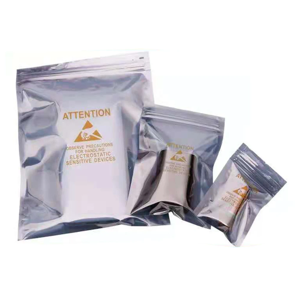 

100Pcs Zip Lock Antistatic Bag Electronics Mainboard Network Card Display Hard Disk Dustproof Waterproof Reclosable Reusable