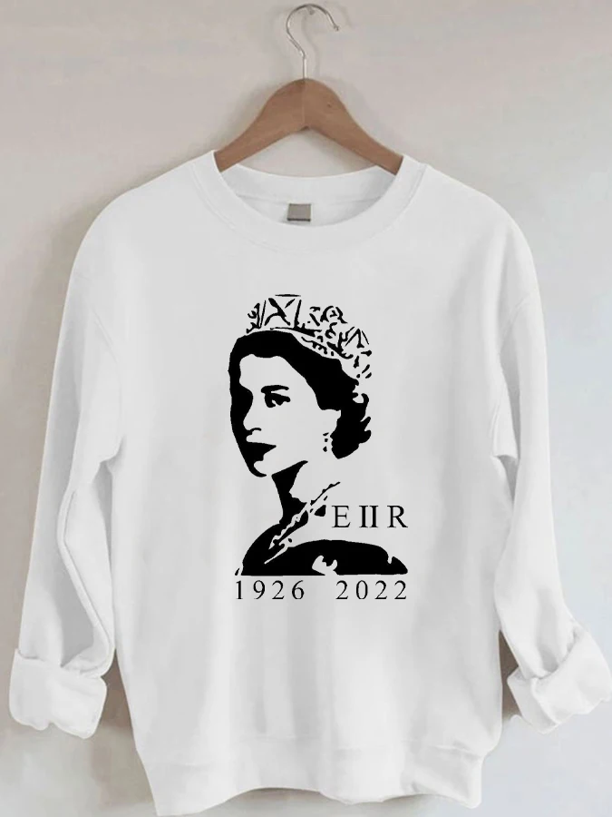 

Queen of England Print Casual Crewneck Sweatshirt
