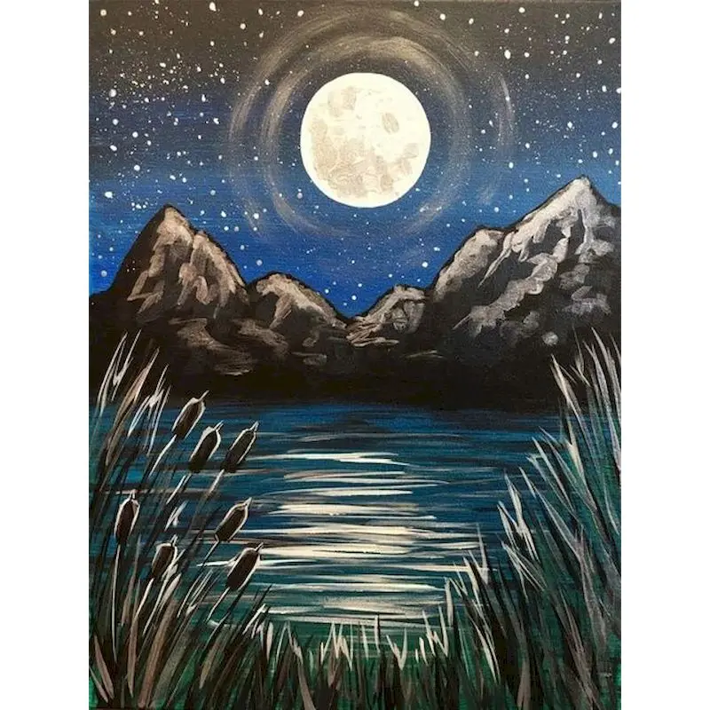 

GATYZTORY Painting By Numbers Moon Lakes Scenery Kit Acrylic Paint On Canvas Modern Picture By Number Mountains Home Decor