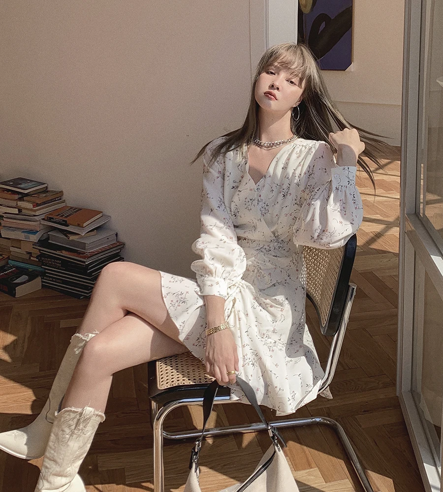 Сказочное винтажное платье с зауженной талией Осеннее новое французское