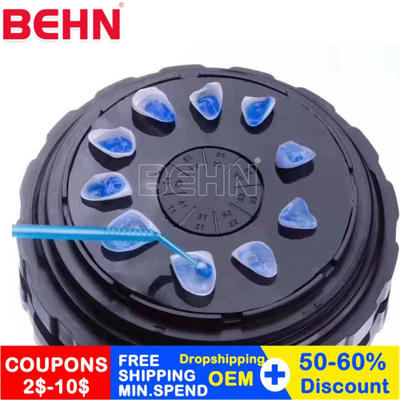 BEHN Dental Veneer Pretreatment Patch Tooth All Ceramic Veneers Denture Storage Box Portable Arrangement Cleaning Dentistry Tool