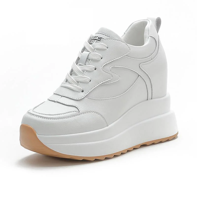 

Platform Wedge Sneakers Chunky Shoes Genuine Leather for Women Summer Shoes Spring Autumn Casual Walking Sneakers 2022 Fashion