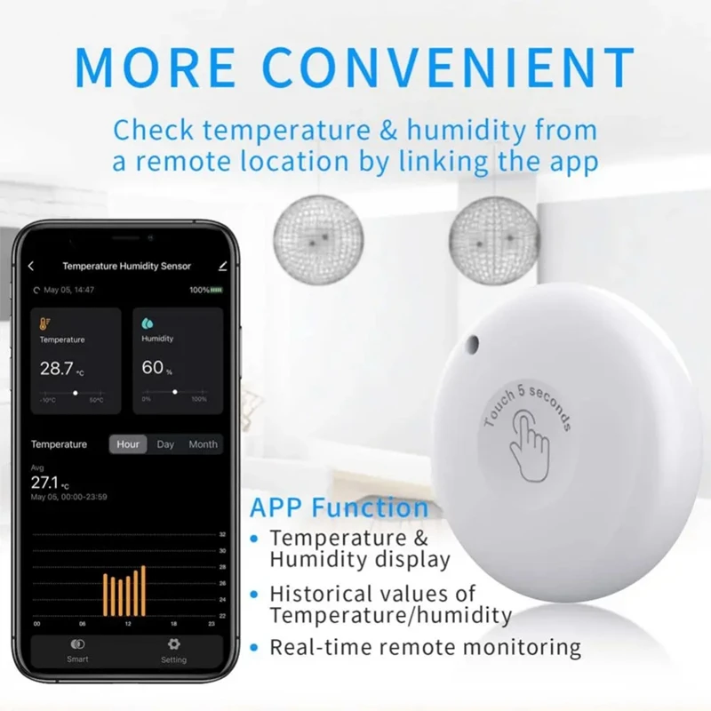 Tuya Bluetooth PT216B белый фотографический и наружный термометр фотометр