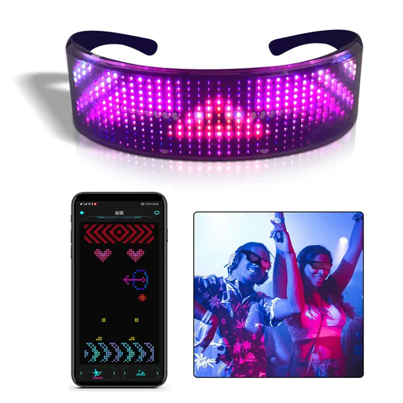 

Светодиодсветодиодный очки с Bluetooth, светящиеся солнцезащитные очки для вечевечерние НКИ, электронные праздничные светящиеся очки, очки для...