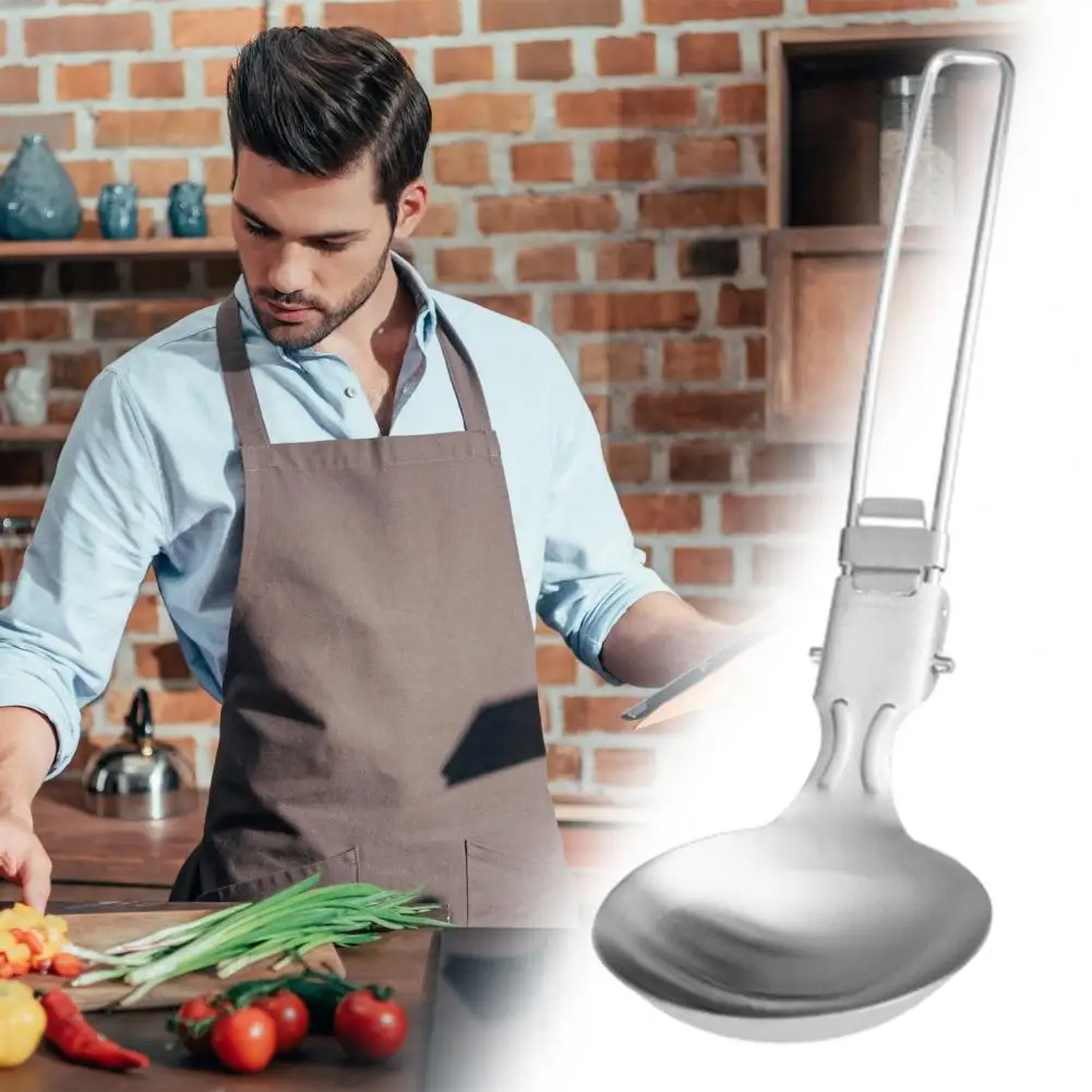 Нержавеющая сталь посуда для кемпинга термостойкая складная ручка лопаточка