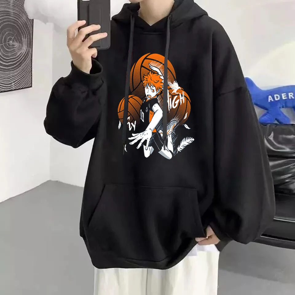 

Anime Fly High Karasuno Haikyuu Fashion Unisex Hoodies Women Long Sleeves Clothes Femme Sweatshirt Graphic Cute Cartoon Print