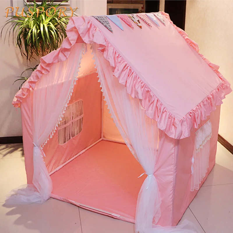 

Baby Tents House Shape Pink Indoor Play Baby Tent Large Space Breathable Newborn Playhouse Child Independent Learning Space