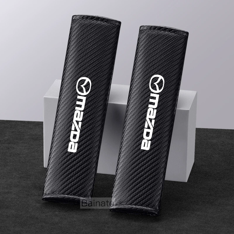 

Чехол на ремень безопасности автомобиля, наплечник, чехол из углеродного волокна, чехол для ремня безопасности для Mazda 3 Atenza Axela 6 Demio CX-5 CX-8 CX-30 MX-5 BT-50 MPS