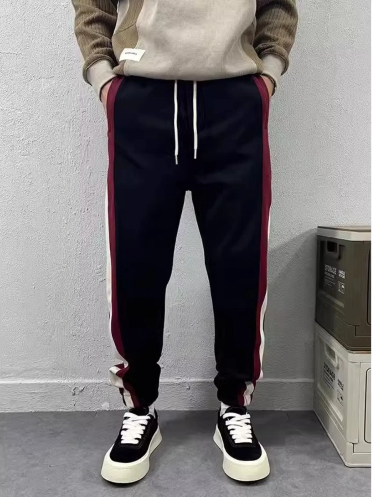 Очень большие брюки с завязками на щиколотке весна 50 00 кг свободные прямые