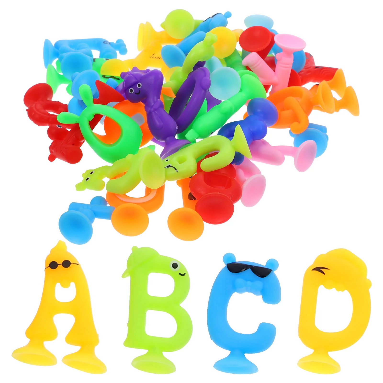 

1 Set Suction Bath Toys Alphabet and Numbers Sucker Toys Kids Bathing Toys