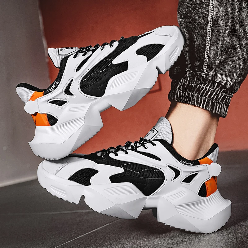 New Men's Chunky Sneakers Lightweight Casual Running Shoes Breathable Mesh Outdoor Summer Sport Tennis Shoes Male Footwear