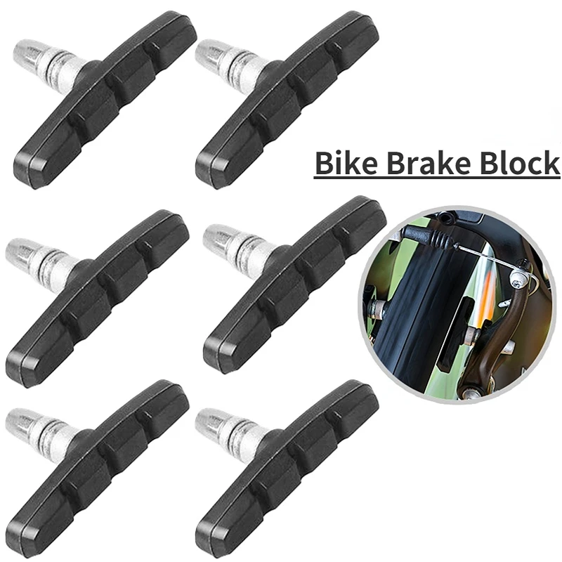 

1/2/4pcs Bike Brake Blocks Rubber Cycling Part Tools MTB Mountain Road Bicycle Lightweight V-brake Shoes Pad Bicycle Accessories