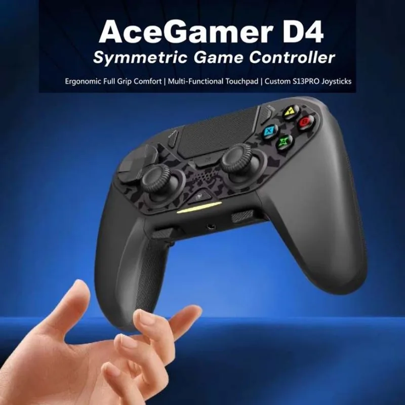 Фото Беспроводной контроллер AceGamer D4 для Steam, симметричный Bluetooth 2.4G, настраиваемый джойстик JS13Pro для PS4/ПК/Steam/Switch2, подарки для геймеров FPS №1