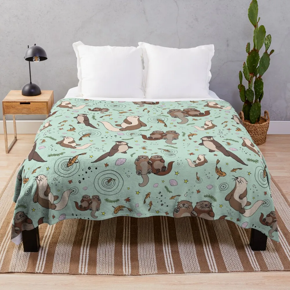 

Sea Otters Throw Blanket hairy blanket warm blanket Blanket for sofa