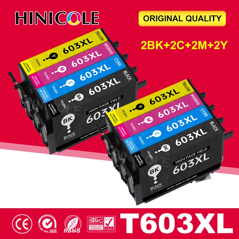 

Hinicole Compatible T603XL For Epson 603XL E603 T603 For XP-2100 XP-3100 WF-2810 XP-3105 XP-4100 XP-4105 WF-2830 XP-2105 Printer