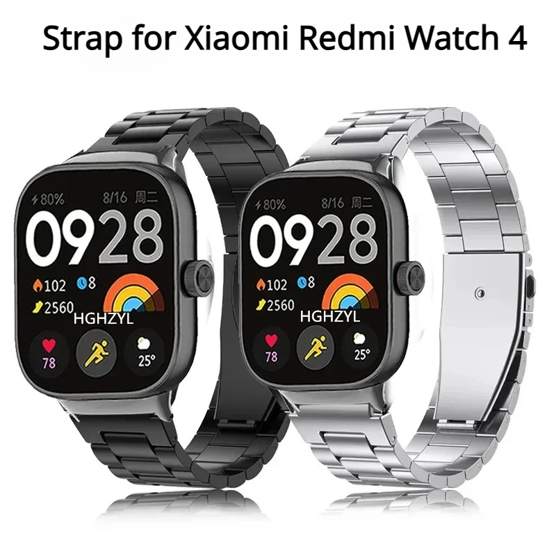 Металлический ремешок для Redmi Watch 4 спортивный браслет из нержавеющей стали часов