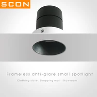 scon 5w mini led framless spotlight cob recessed ceiling light cri ra 85 400lm modern indoor wall washing aluminum lamp
